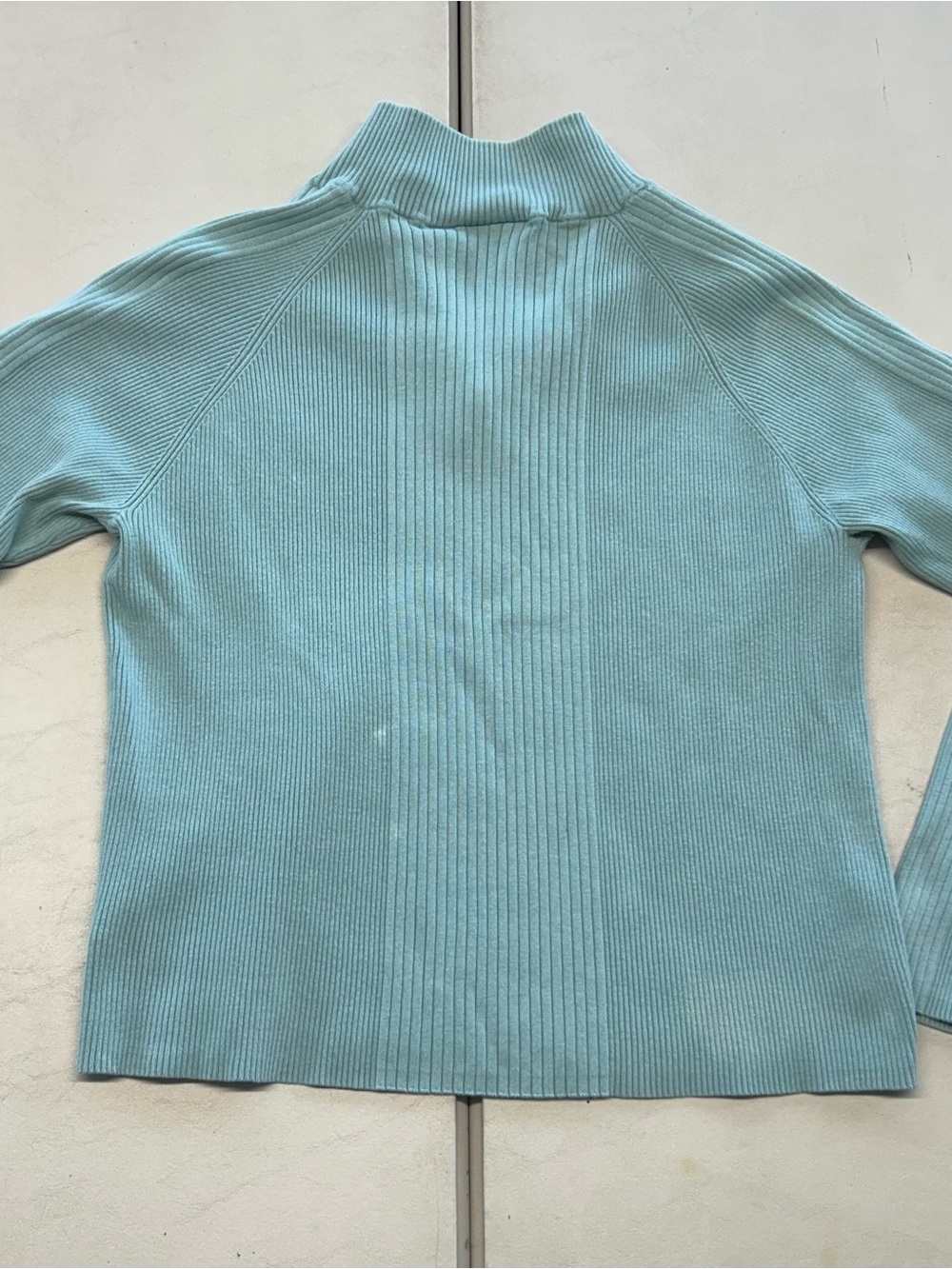 Half-Zip Ribbed Sweater - Light Blue - Picture 5 of 5